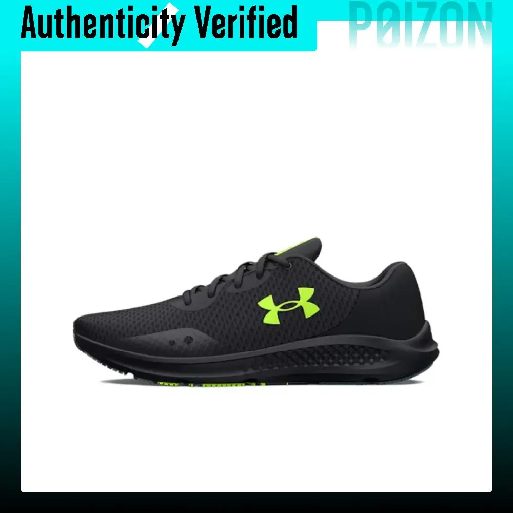 Under Armour Charged Pursuit 3 Low top Casual Running Shoes Unisex Black Green 3024878-006