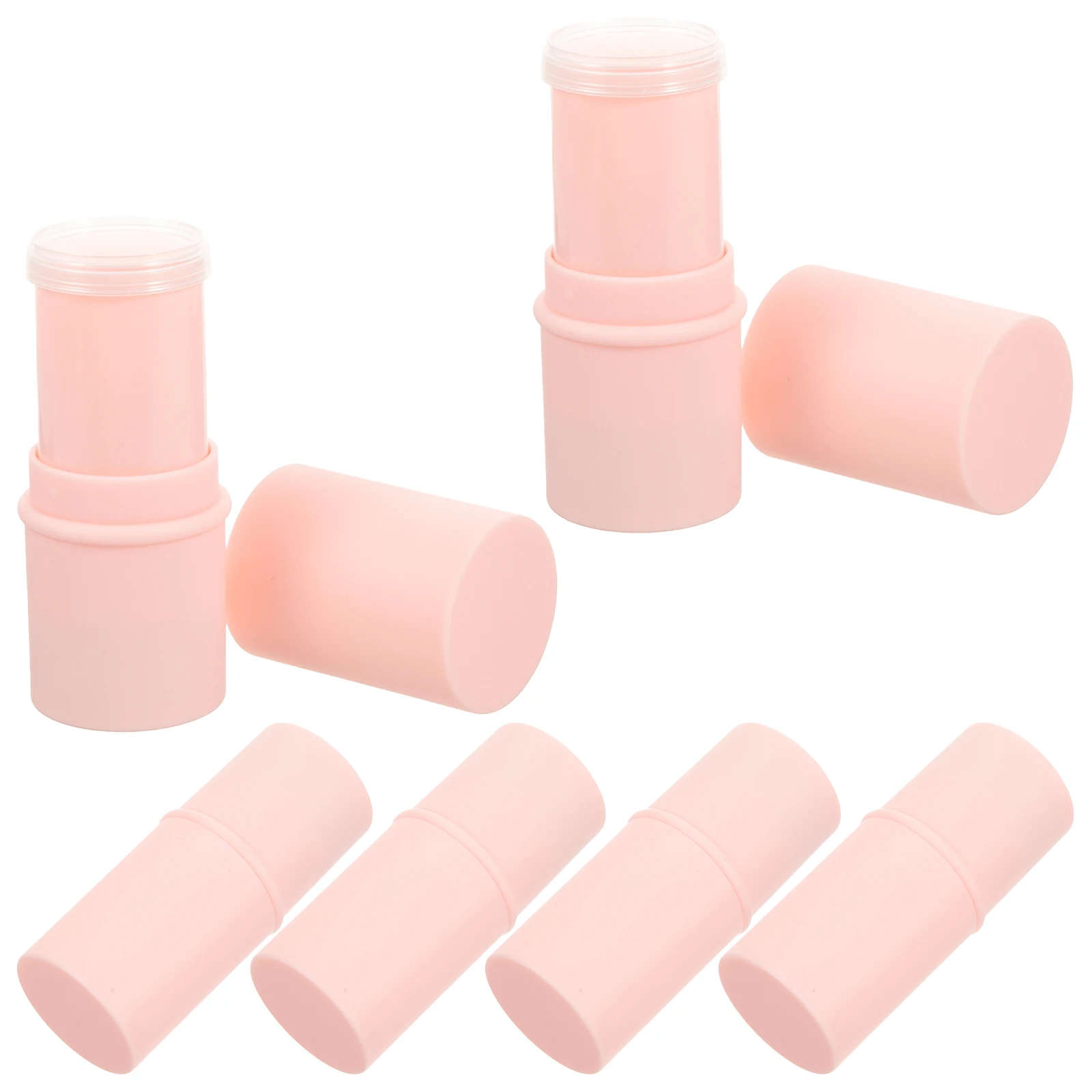 

6pcs Lipstick Tubes Gloss Lipstick Holder Containers Sub Mini Plastic Pink Color DIY Lip Balm Storage Lip Gloss Tubes