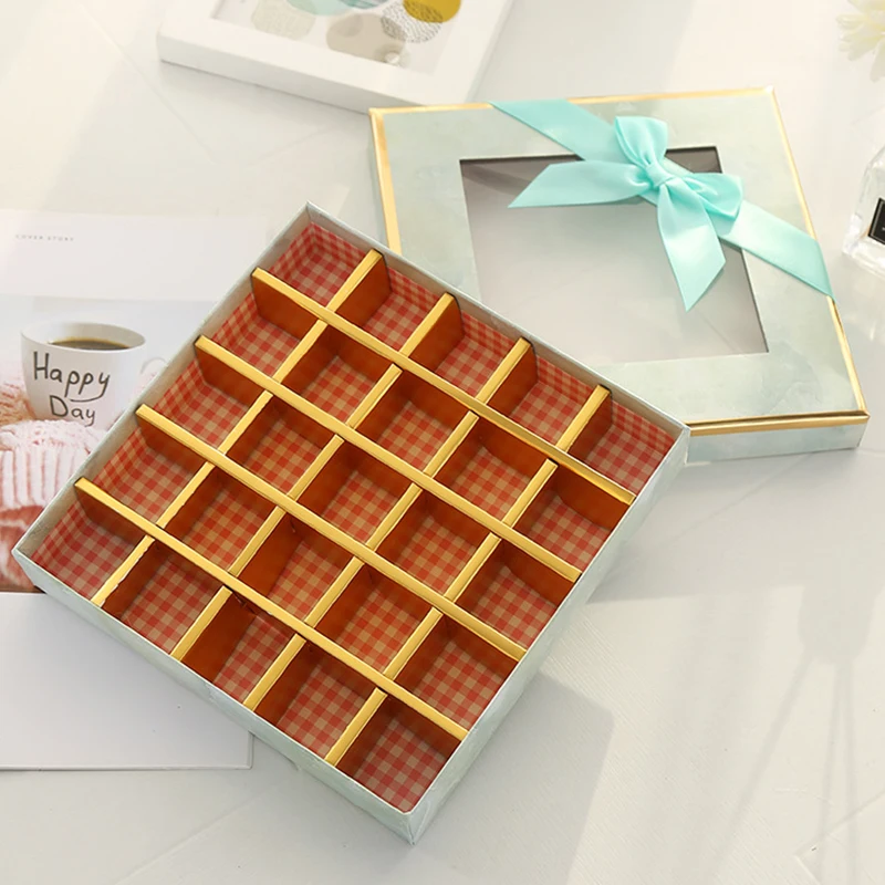 

5Pcs Marble Chocolate Boxes with Window 9/12/16/25Grids Chocolate Gift Packing Box For Valentine's Day Wedding Party Favors