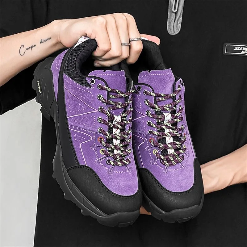 Best Selling Hiking Shoes For Men Women Leather Mountain Shoes Unisex Thick Bottom Walking Shoes Brand Trekking Sneakers Mens