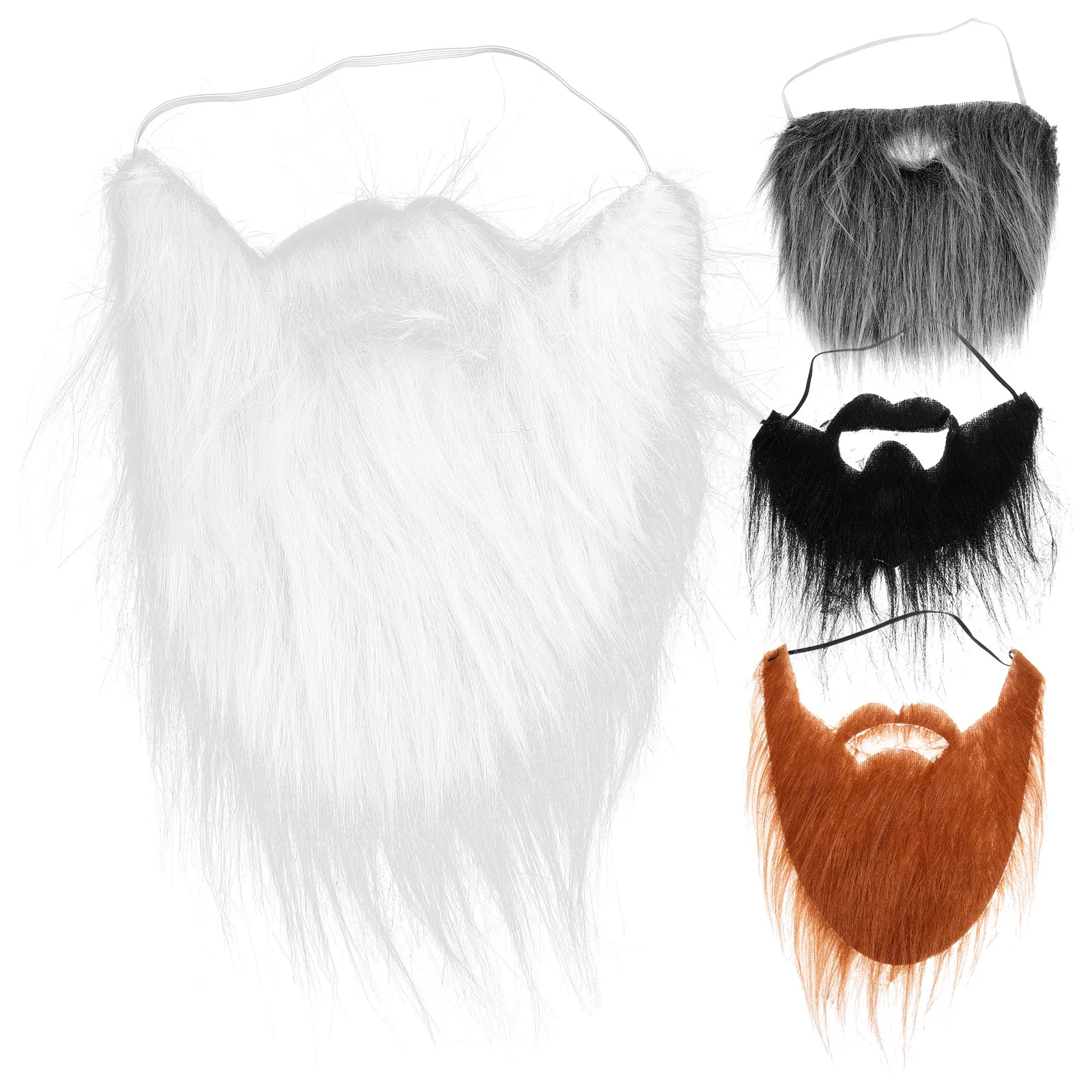 

4pcs Big Bearded Costume Realistic Beard Kit Party Accessory Pre Cut Gnome Dwarf Supplies Cosplay Props Stage Performance