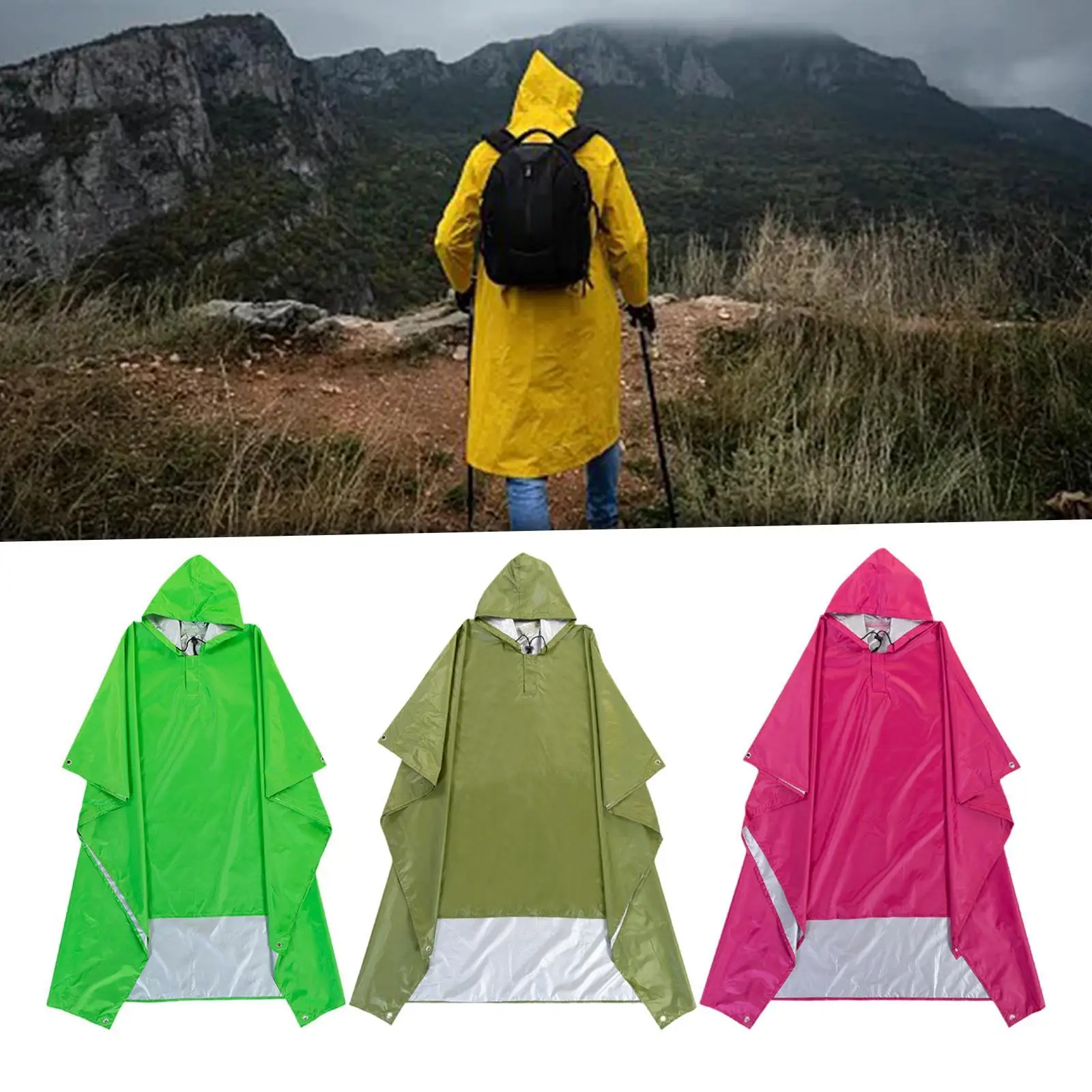 Poncho de pluie à capuche, pull-over, manteau de pluie pour activités de plein air, événement sportif