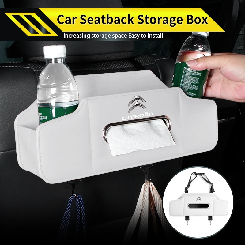 

Car Seat Back Storage Box Tissue Holder Cup Holders For Citroen C4 C3 C5 C1 C2 C-Elysee Berlingo Picasso Jumpy Cactus