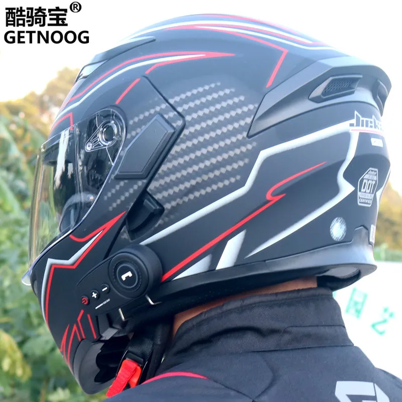 Kuqibao Motorcycle Bluetooth Helmet Double Lens Peeling Full Helmet Motorcycle Helmet Moto Equipment
