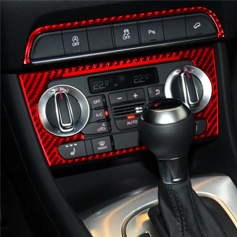 Carbon Fiber Black RED Stickers Cover Trim Car Interior Decorative Accessories For Audi Q3 2014-2018