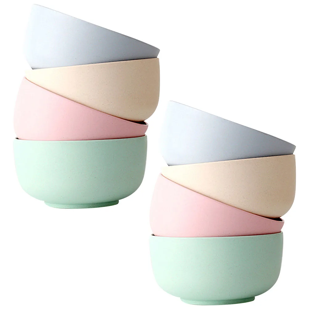 

8pcs Ligtweight Soup Small Soup Bowl Kitchen Bar Bamboo Fiber Bowls Rice Bowls Utensils Set