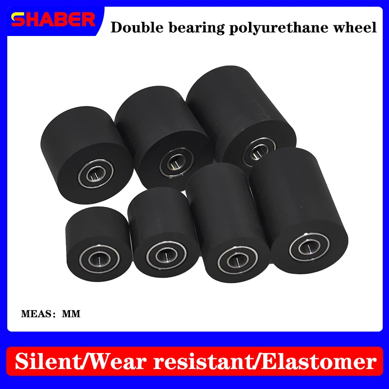 【SHABER】Factory supply Double bearing polyurethane rubber sleeve conveyor belt rubber wrap bearing wheel guide wheel