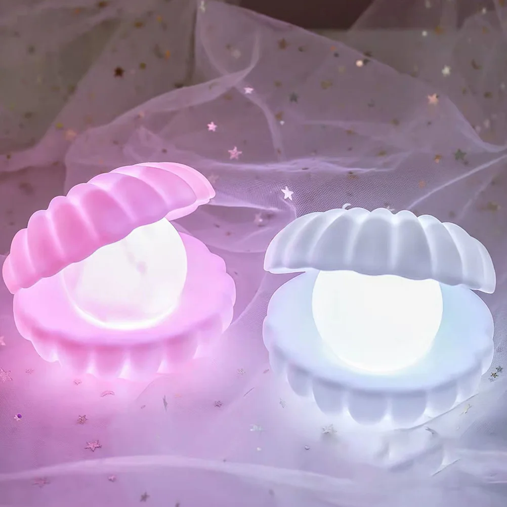 2 قطعة مصباح الليل الصغيرة قذيفة الإبداعية سطح المكتب ضوء الليل لغرفة النوم النوم ديكور منضدية الزينة قذيفة مصباح