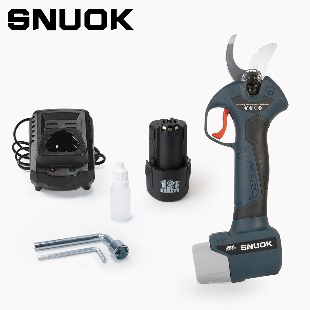 

Электрические садовые ножницы SNUOK 650W с бесщеточным двигателем, 10-28 мм, из высокоуглеродистой стали, для дома и улицы, совместимые с аккумулятором Bosch 12V