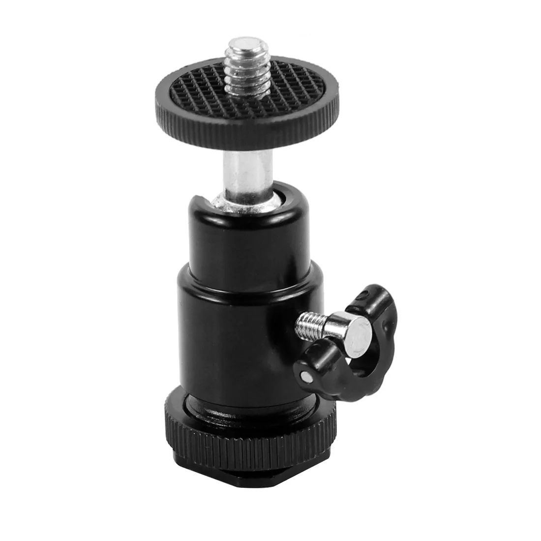 Mini-Metallkugelkopf 360 ° Schwenkbarer Stativ-Kugelkopf mit Cold-Shoe-Halterung, 1/4-Zoll-Schraube, 2,5 kg Tragkraft für DSLR-Kamera, Webcam, Blitz, Vlog-Rig – Detail 7