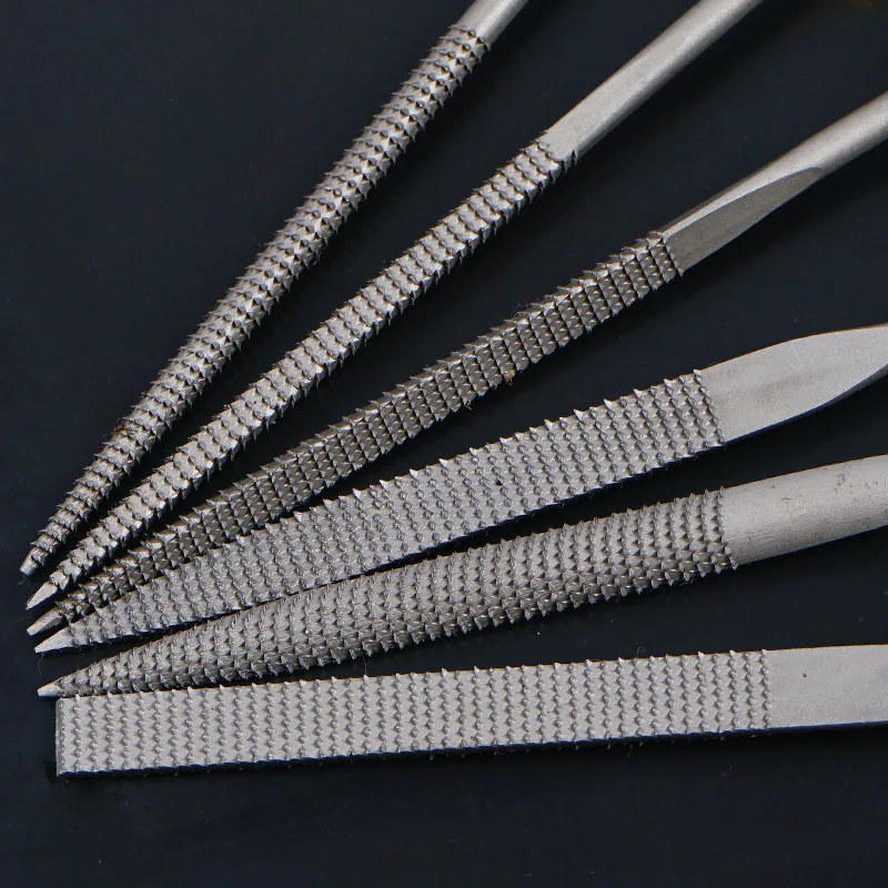 6x 140mm Mini Metal Rasp Needle Files Set Wood Carving Tools for Steel Rasp Needle Filing Woodworking Hand File Tool