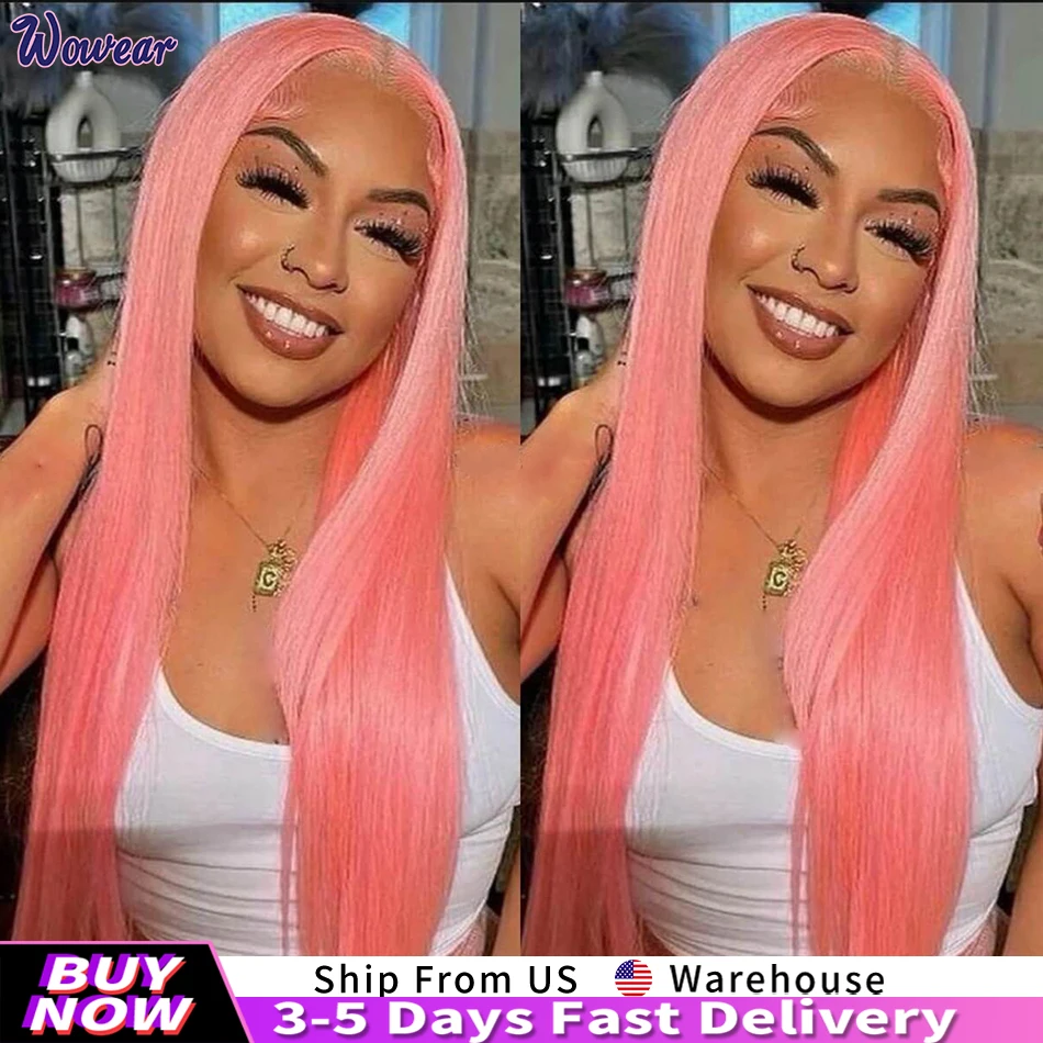 

Pink Lace Front Wig 30 Inch Lace Front Wig Human Hair Bone Straight Human Hair Wig Human Hair 200 Density Human Hair Wigs