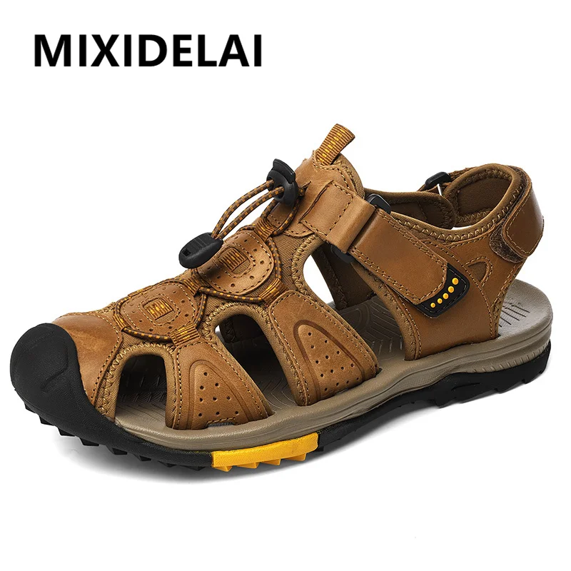 Brand Summer Men's Sandals Genuine Leather Beach Roman Sandals New Comfortable Men Outdoor Sneakers Plus Size Summer Men Shoes