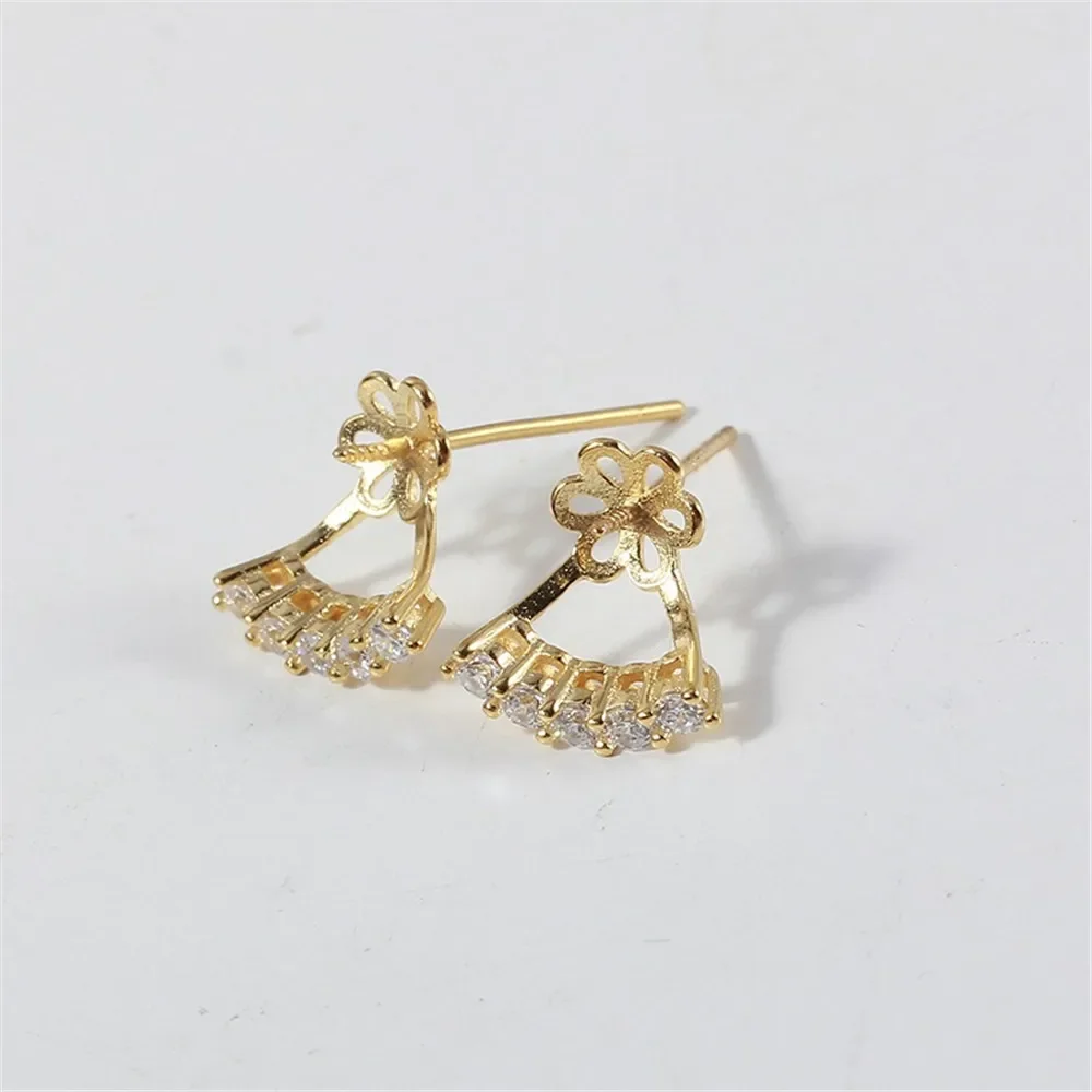 

Серьги из стерлингового серебра 925 пробы с жемчугом, принадлежности для самостоятельного изготовления ювелирных изделий, пустые стойки для сережек для аксессуаров ручной работы, без жемчуга