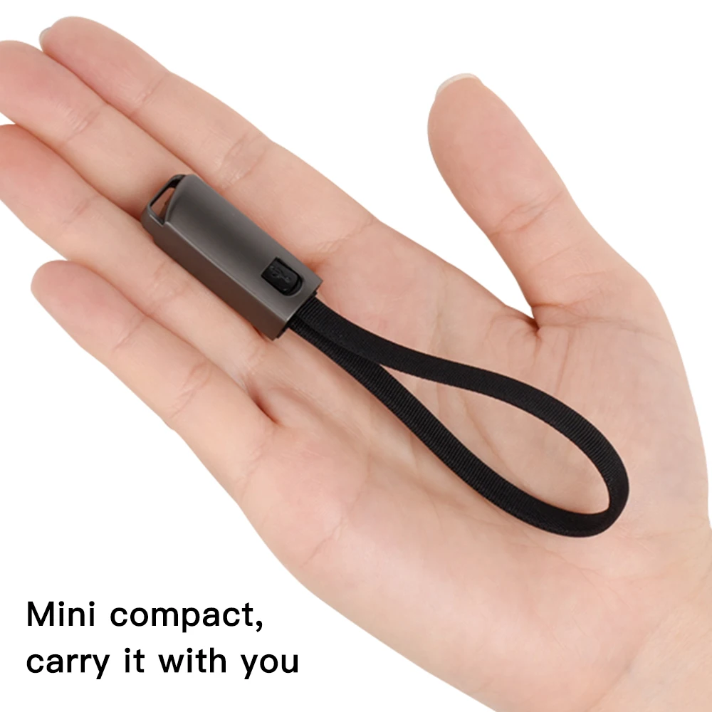 Para llavero Micro USB Cable de datos banco de energía Cable corto aleación de Zinc portátil adecuado para Cable de datos de cordón Android tipo C