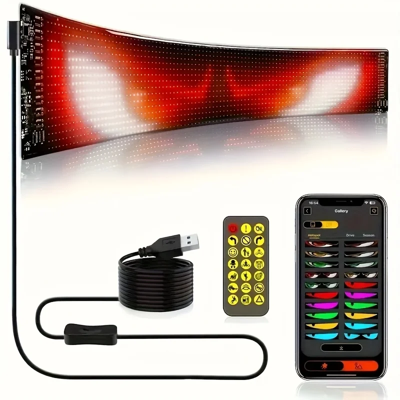 

Light Emitting Diode Smart Apps Programmable DIY Light Emitting Diode RGB Color Angry Eyes Animation Display Board Car