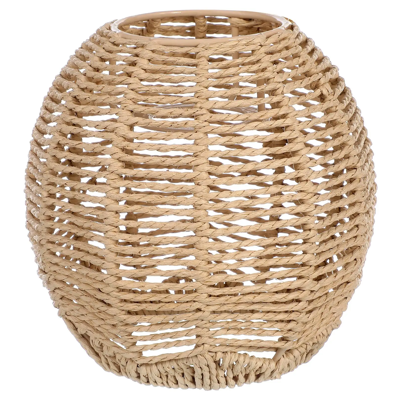 

Woven Lampshade Modern Style Cover Imitation Rope Shade Outdoor Indoor Dining Fixture Elegant Home Decor