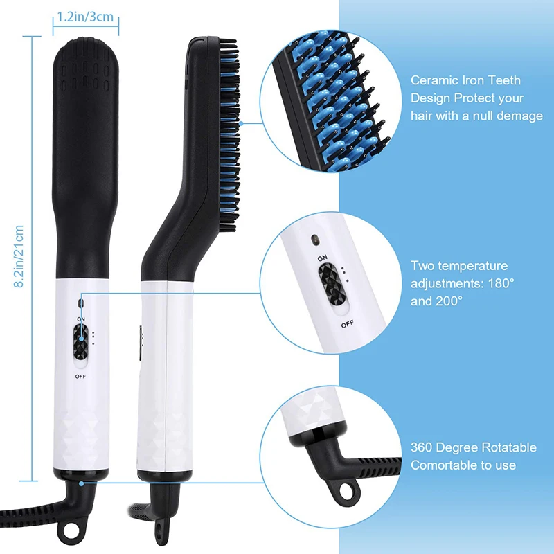 Men's beard straightening machine, two-in-one electric heating comb and beard straightening hair puller comb