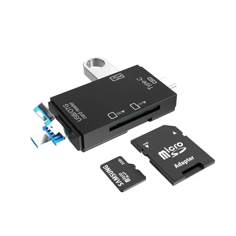 TF SD قارئ بطاقات بطاقة الذاكرة المحمولة USB 2.0 نوع C محول قارئ بطاقات متعدد الوظائف ل مايكرو SD TF فتحة مزدوجة فلاش #1