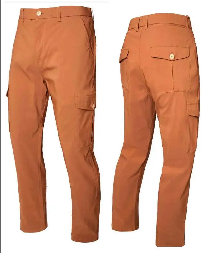 Knitted Large Pocket Tapered Pants Workwear Casual Pants Men's Stretch Outdoor Taper Trousers