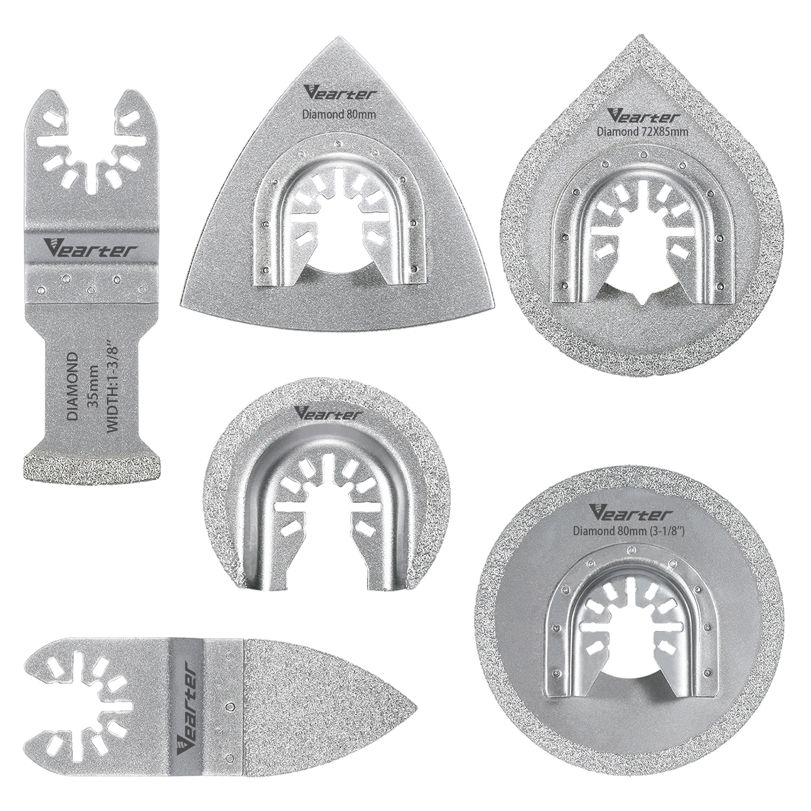 vearter-6-個のダイヤモンド振動ツールブレード、ソフトタイルグラウトセラミックストーンの切断用