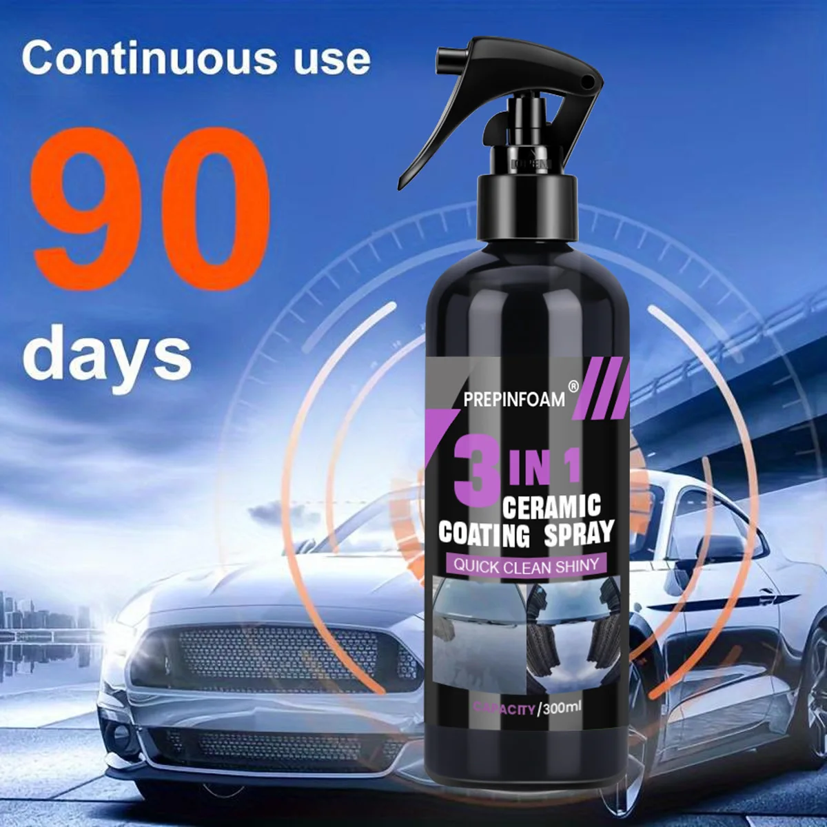 3-in-1 Automotive Nano-Ceramic Quick Hand-Spray Wax Crystal Plating Coating Agent