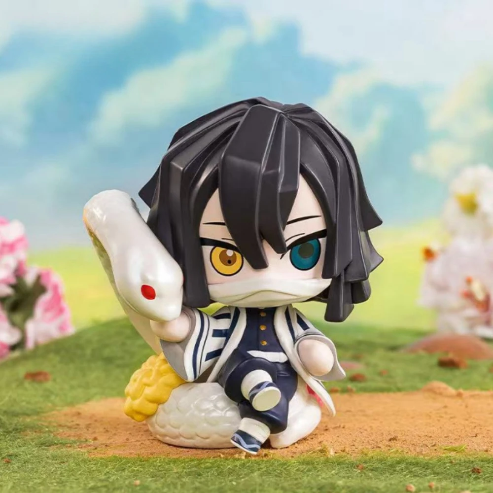 Demon Slayer Flower Series Blind Box, Mignon Kawaii Anime Figure, Modèle de marionnette à main, Jouet tendance, Cadeau pour enfants