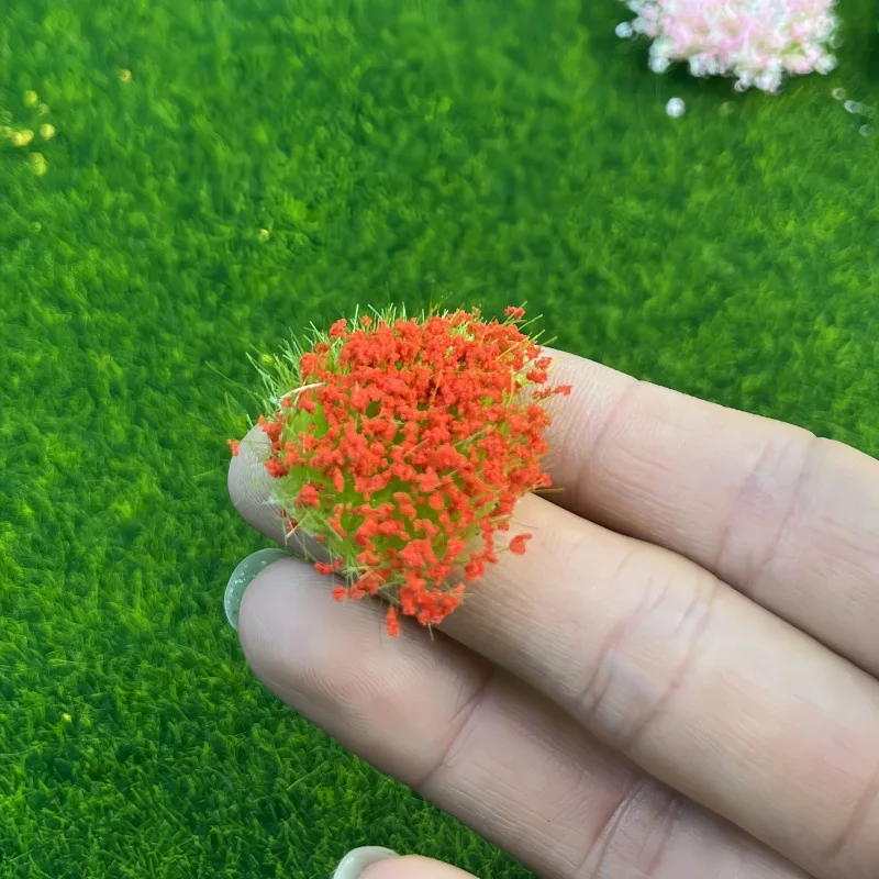 Simulation Mini Grass Flower Cluster Model Kit for Making Sand Table Outdoor Scene Layout Materials Diorama Kits 2Pcs/lot