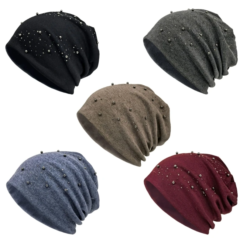 X5XA Soft Comfortable Pullover Turban Hat for Fashion Photography Muslims Design Slouch Hat Headwear for Maternity Needs