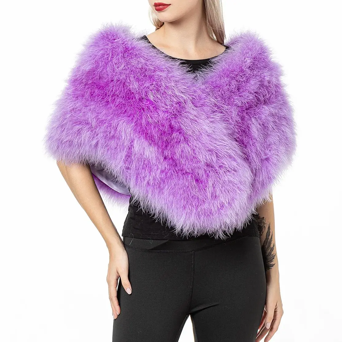 Real Turkey Feather Coat for Women, Wedding Shawl, Cosplay Costume, Performing Cloth, B210922