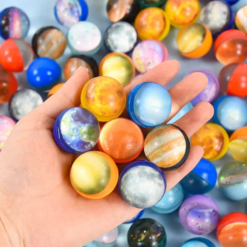 30/10PCS Solar System Planets Space Themed Party Favors For Kids Bouncy Balls 30MM Prizes Birthdays Gift Vending Machine Toys