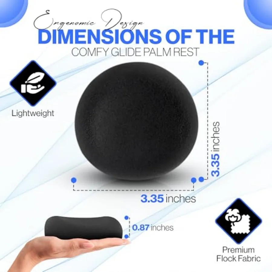 Comfy Glide Palm/Wrist Rest - Smooth Gliding Left and Right-Hand Ergonomic Memory Foam Wrist Support for Mouse or Keyboard - An view 6