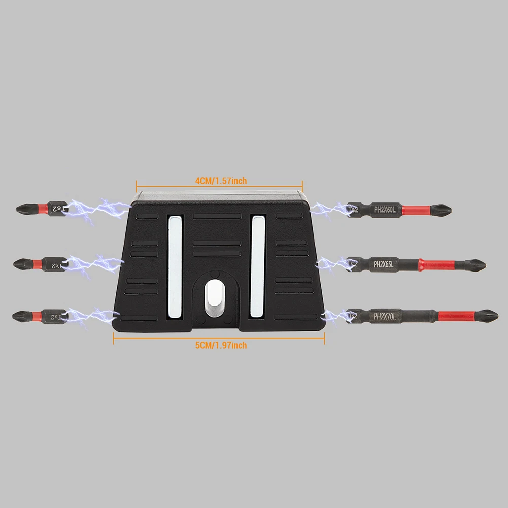 

Magnetic Bit Holder for Electric Screwdriver Featuring 6 Dedicated Slots for Slotted Hex and Bits with ABS Construction
