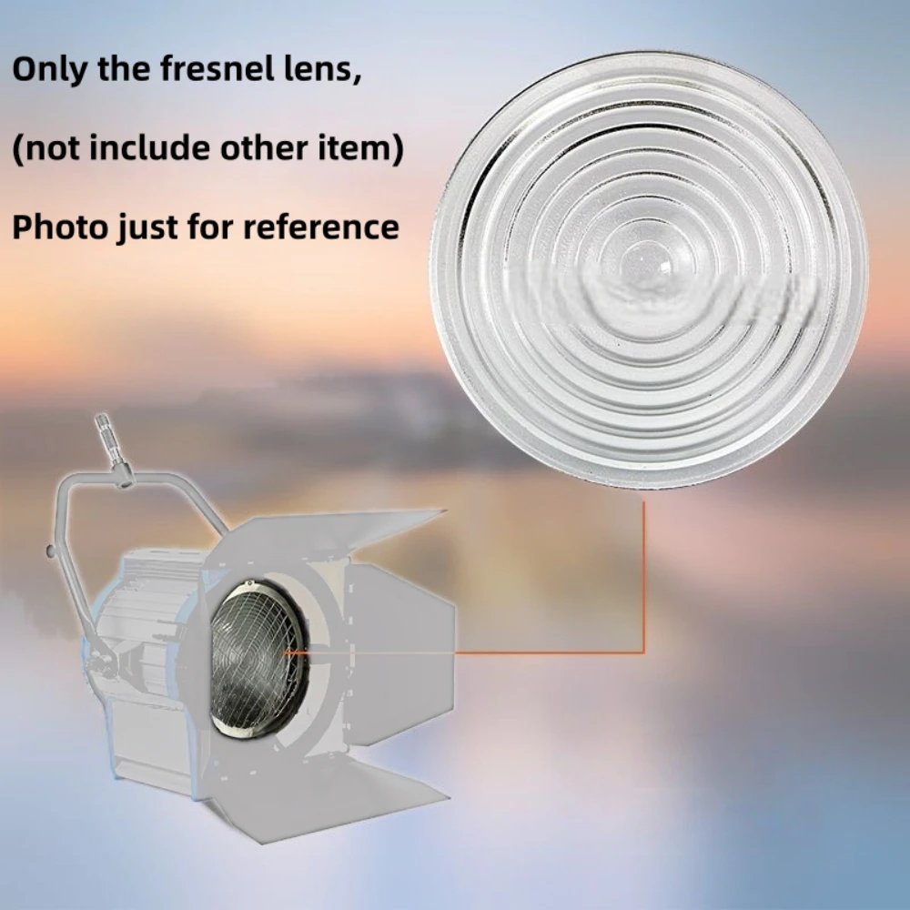 High BorosilicateGlass Fresnel Lens 250mm 80mm-300mm for Stage Lighting Film TV Spotlight Television Tungsten Filament Spotlight