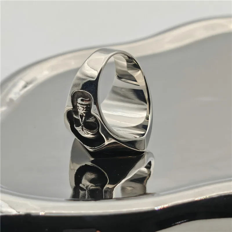 Number 13 Solid Skull Ring 316L Stainless Steel Jewelry Punk Men Skeleton Rings