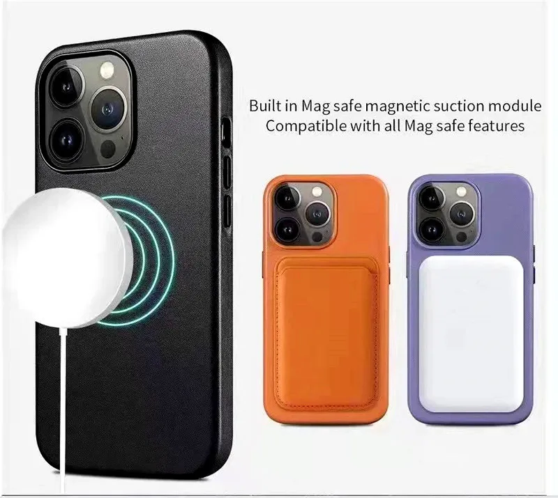 

Чехол Magsafe из натуральной кожи для iPhone 13 Pro, 13 Pro Max, беспроводное зарядное устройство, Магнитный чехол для iphone 13 Mini, 12, противоударный чехол