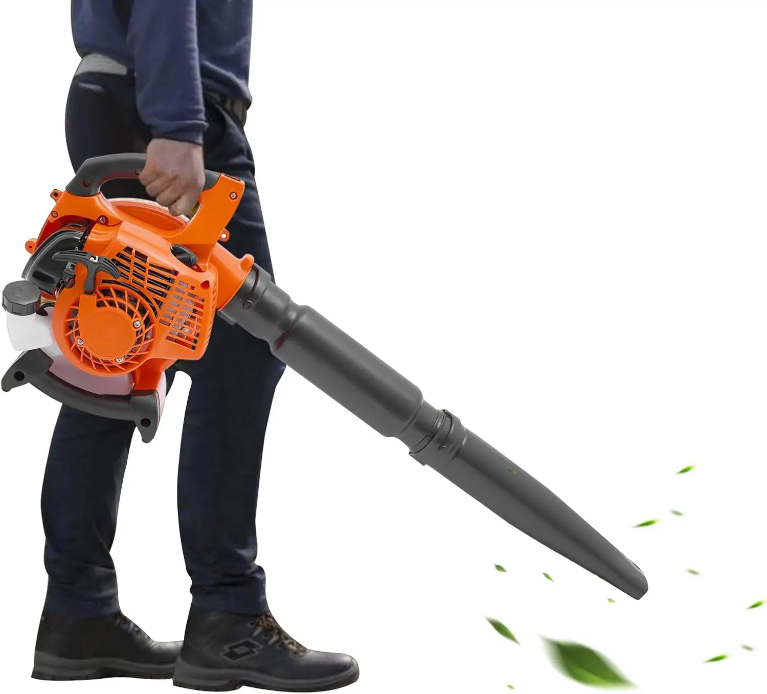 

Бензиновая воздуходувка 25,4 куб. см, легкая, с топливным баком 0,4 л, низкой вибрацией и круиз-контролем, мощная, для газонов, 2-тактная