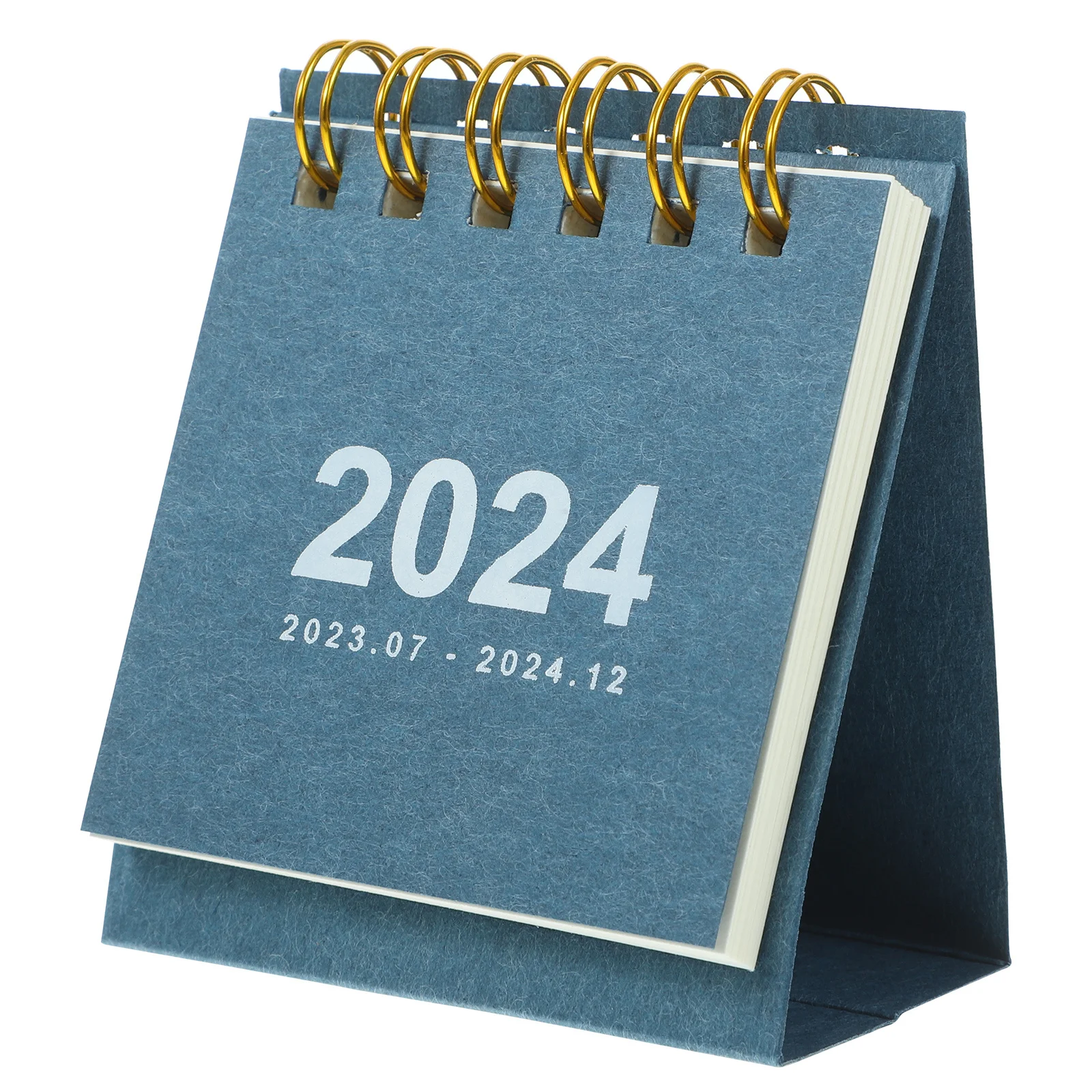 2024 Mini Desk Calendar Thick Paper Flip Binding Monthly Planner Daily Use Standing Office Home Scheduling Organizing Note