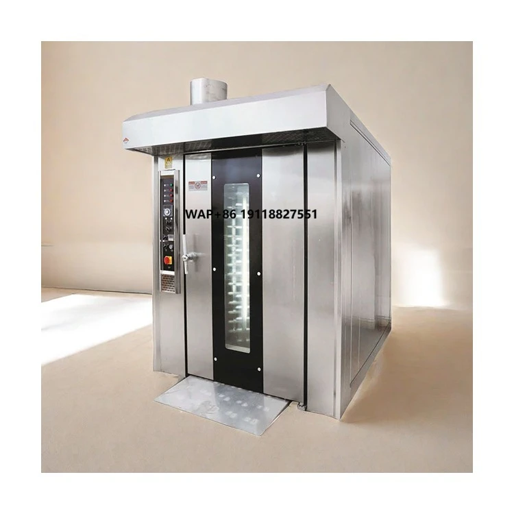 Horno rotativo comercial de 32 bandejas, equipo para hornear pan, panadería, horno giratorio de aire caliente con 32 bandejas