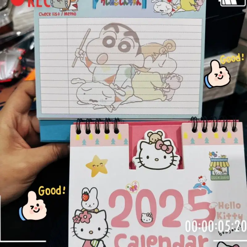 New Kawaii Crayon Shin Chan Calendar 2025 Monthly Calendar Table Calendar Creative Plan Simple Desktop Decoration Toys for Kids