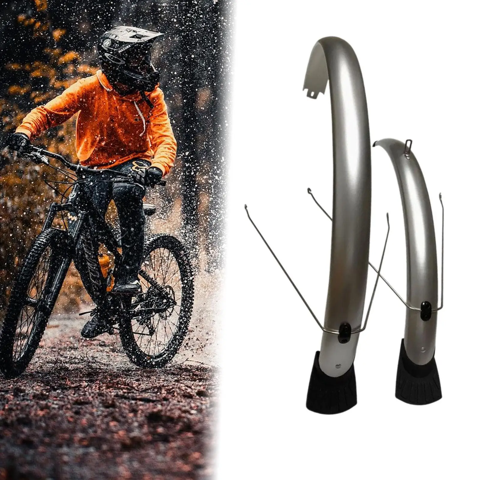 Einfach zu Installierendes PVC-Mountainbike-Schutzblech-Set Fahrrad-Schutzbleche für 26-Zoll-Räder Fahrradzubehör