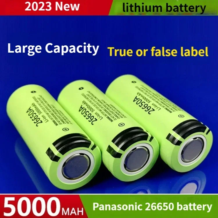 Panasonic rechargeable lithium-ion battery, 26650A3.7V5000mAh, large capacity, 100% original