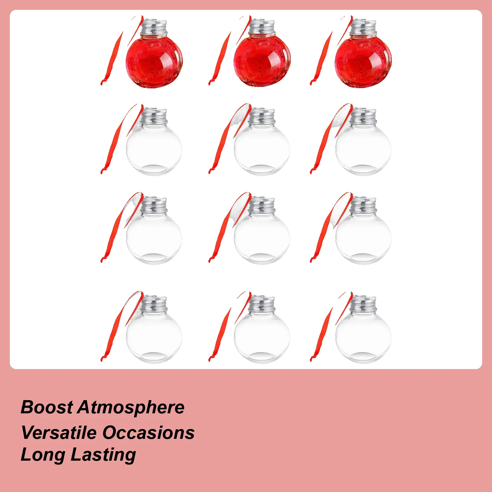

Заполняемые рождественские украшения, 12 шт., прозрачные подвески, круглые шары с крышкой для свадьбы, дня рождения, семейного сбора, зимы