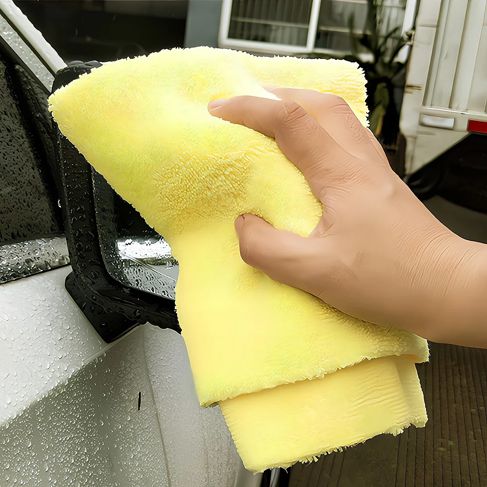 5Pcs Cleaning Tool Thickened Microfiber Household Car Wash Towel Gentle Clean Cut Edge Washing Absorption High Low Cloth Product