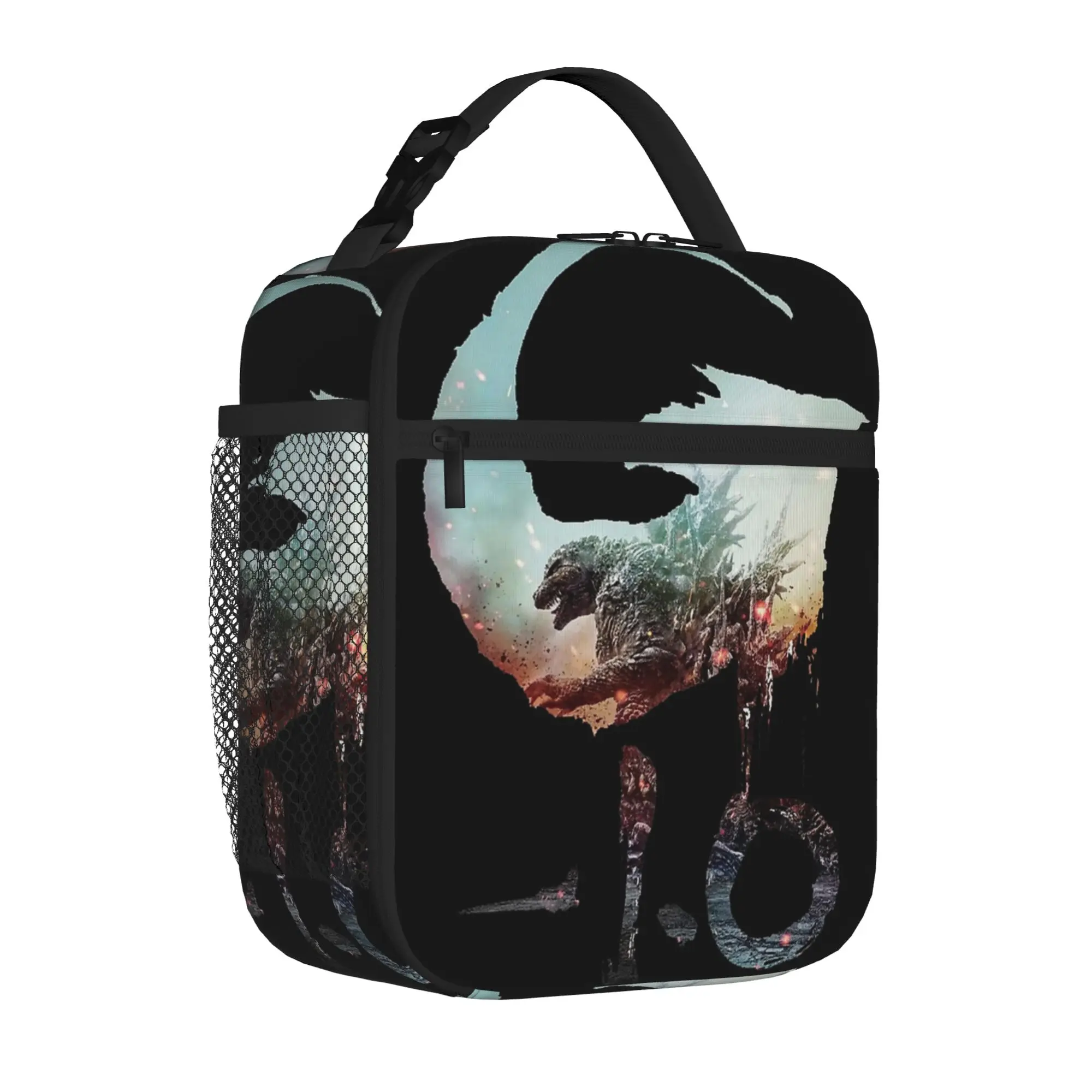 1 Piece For Students Food Container Minus One Portable Pocket Godzilla Zipper Closure Aluminum Foil Food Pouch For Travel