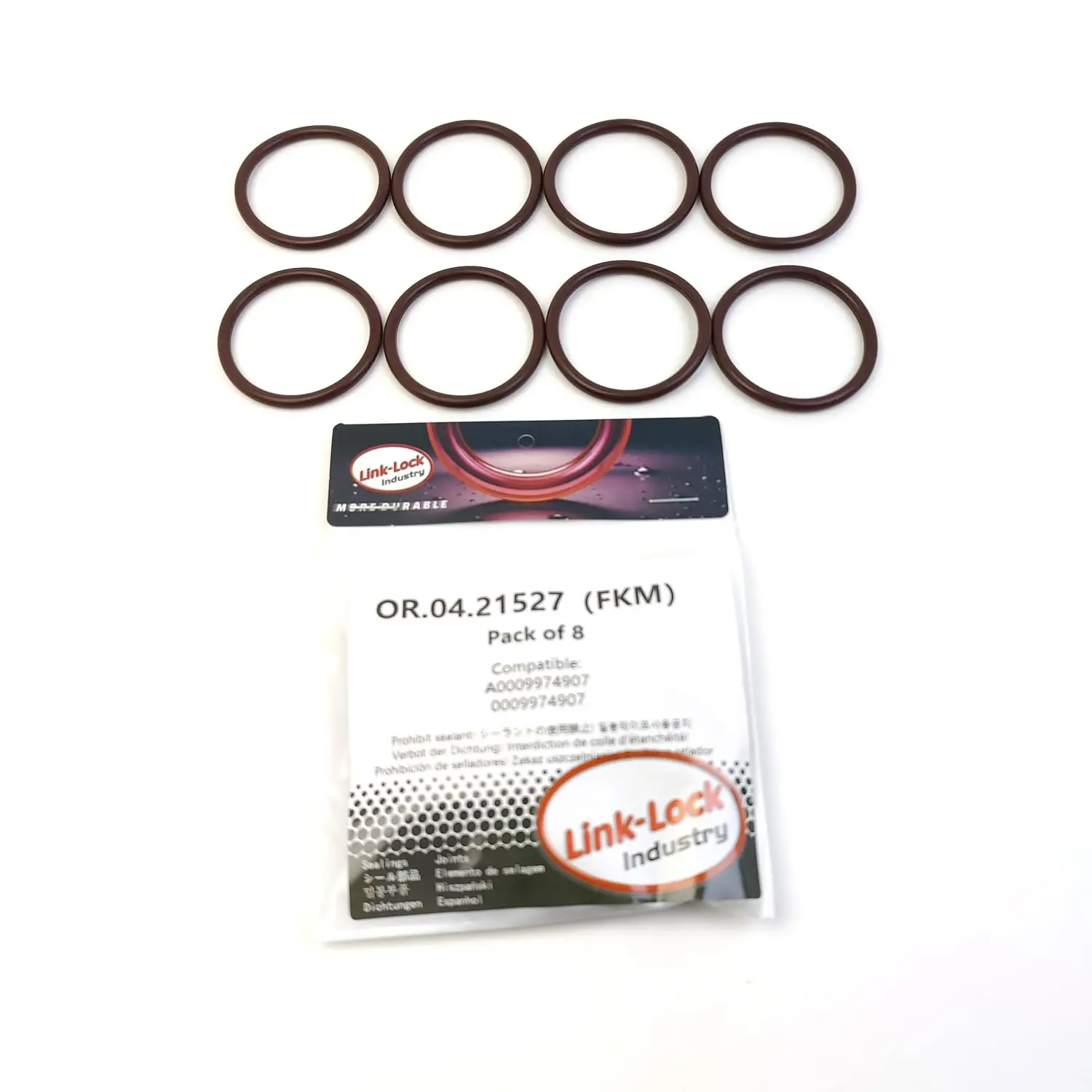 

LINK-LOCK 8PCS OR.04.21527 FKM Viton Sealing O-Ring Kit of Turbocharger oil intake pipe A0009974907 0009974907 for MERCEDES-BENZ
