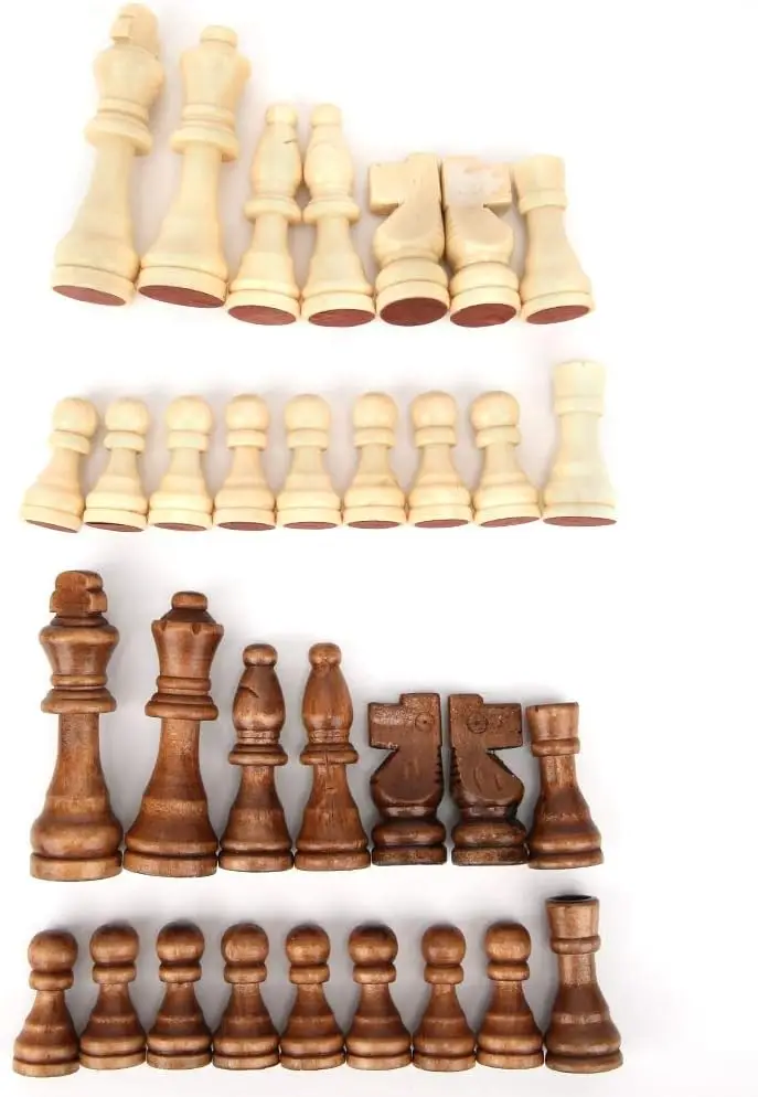 

Handmade Wooden Chess Pieces 32PCS Standard International Replacement Set