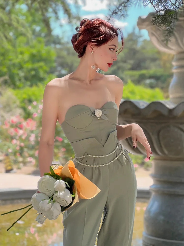 

Ele Vintage White Heavy Work Fibone Bra High Waist Cabbage Pants Faion Set for Young Women 8-25 Years Old