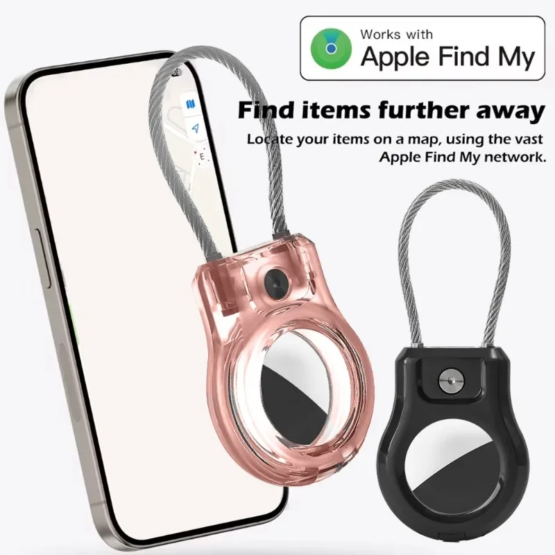 For Apple AirTag Case Keychain Holder Sturdy Anti-Lost Protective Case with Keyring for Luggage Backpack Keys Tracker Holder