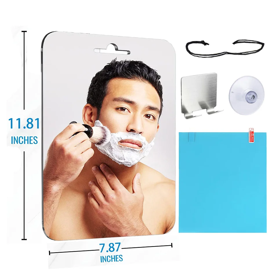 Big Size Acrylic Anti Fog Mirror Bathroom Tools Shower Shaving Washroom Accessories Fogless Fog Free Travel Mirror Unbreakable